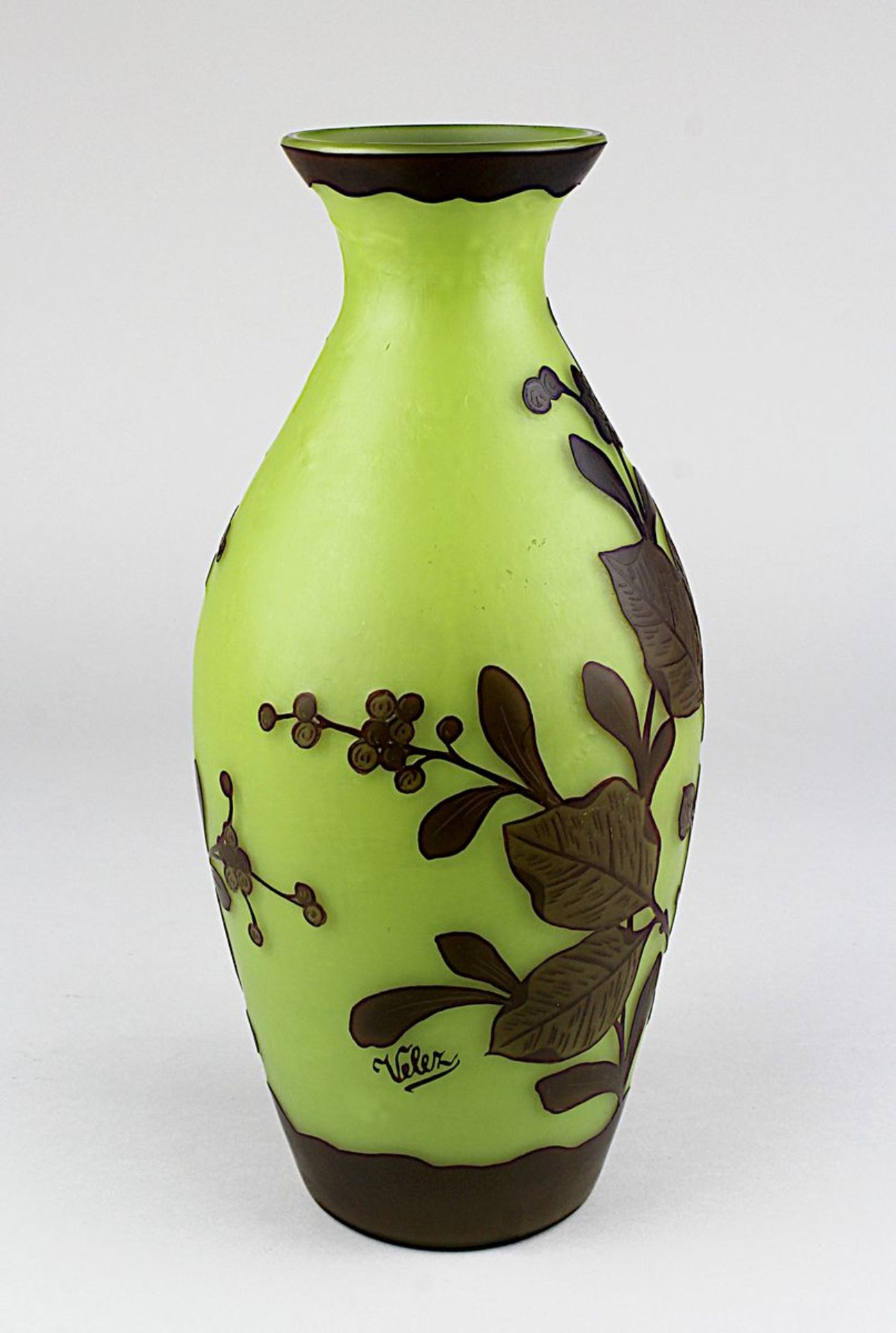 Loetz / Velez Art Déco-Vase, Johann Loetz-Witwe Klostermühle Böhmen um 1920, ovoider - Bild 2 aus 2