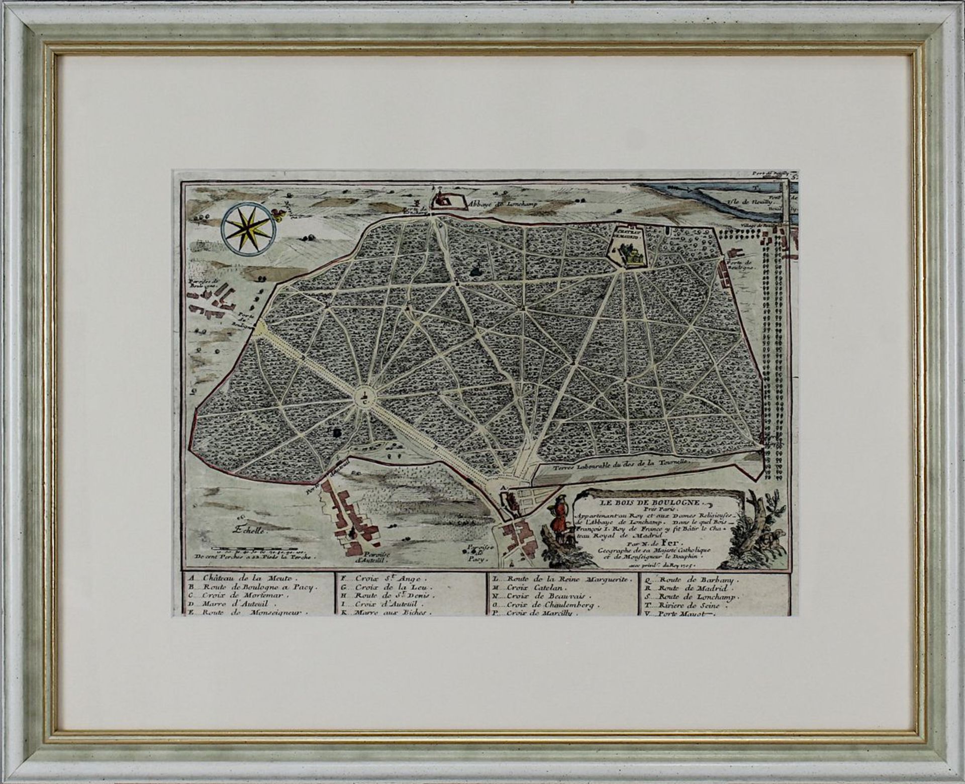 Drei Stiche mit Parisansichten, 17./ 18. Jh.: Paris aus der Vogelschau, Kupferstich von M. Merian ( - Bild 3 aus 4