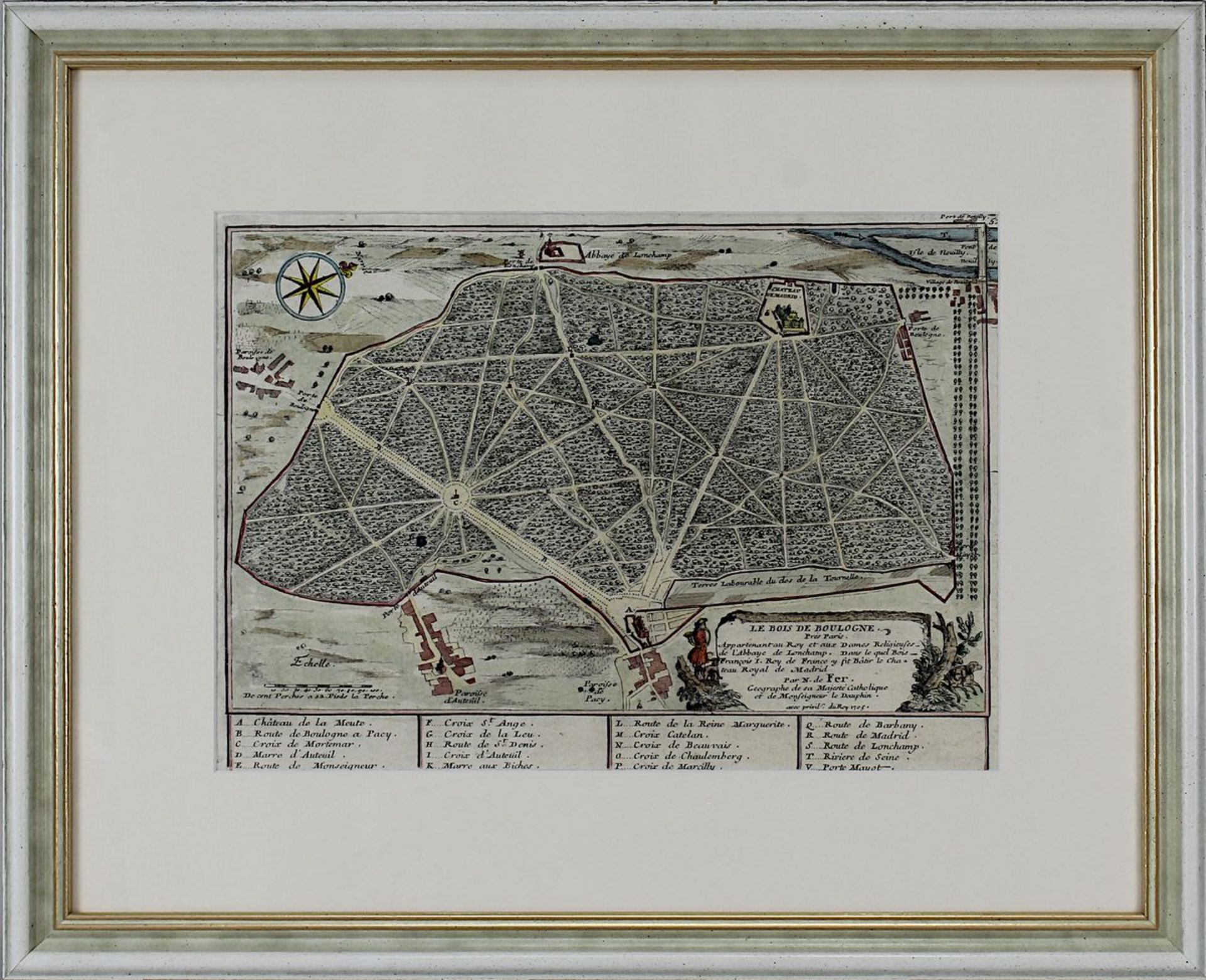 Drei Stiche mit Parisansichten, 17./ 18. Jh.: Paris aus der Vogelschau, Kupferstich von M. Merian ( - Image 3 of 4