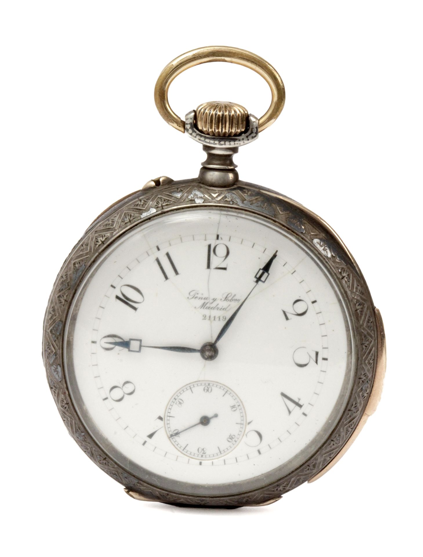 Peña y Sobrino. A 900 mm. silver open face pocket watch