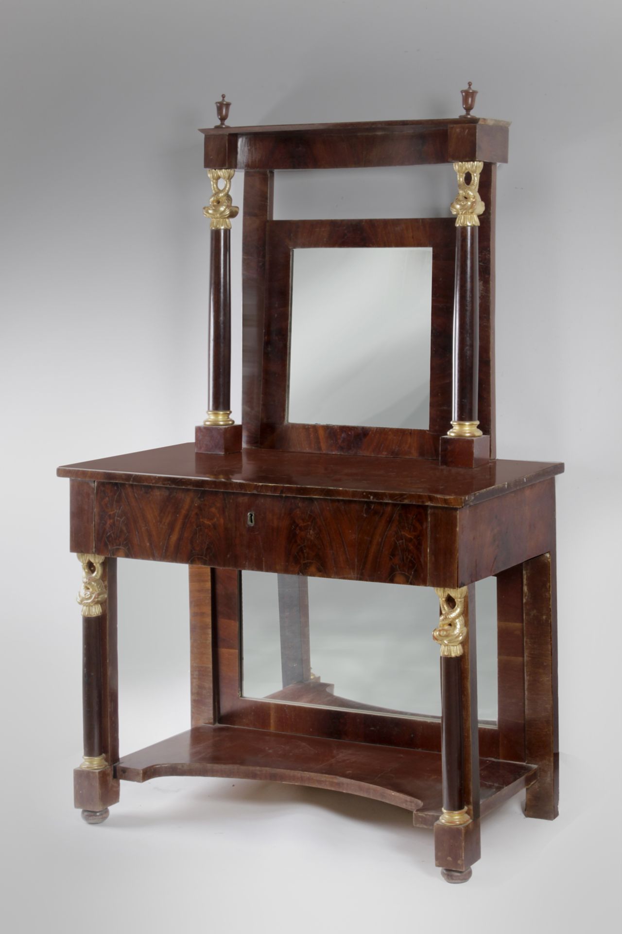 19th century Ferdinand VII mahogany console table with mirror - Bild 3 aus 3