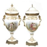 Pair of 19th century French urns in Sévres porcelain