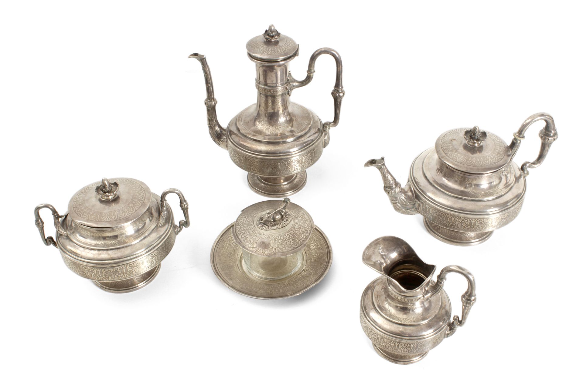 A 19th century French silver coffee set