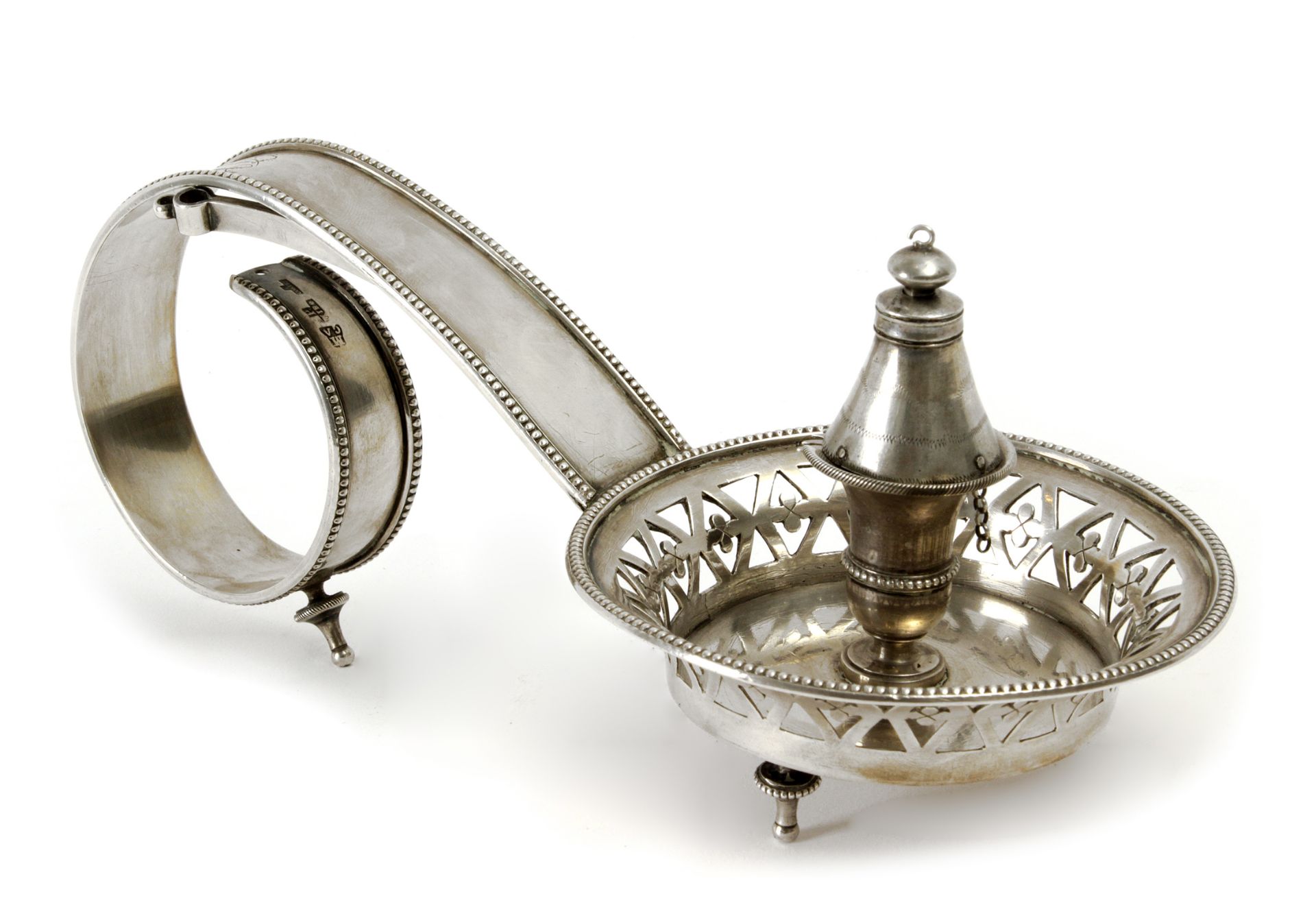 A 19th century Spanish silver candlestick