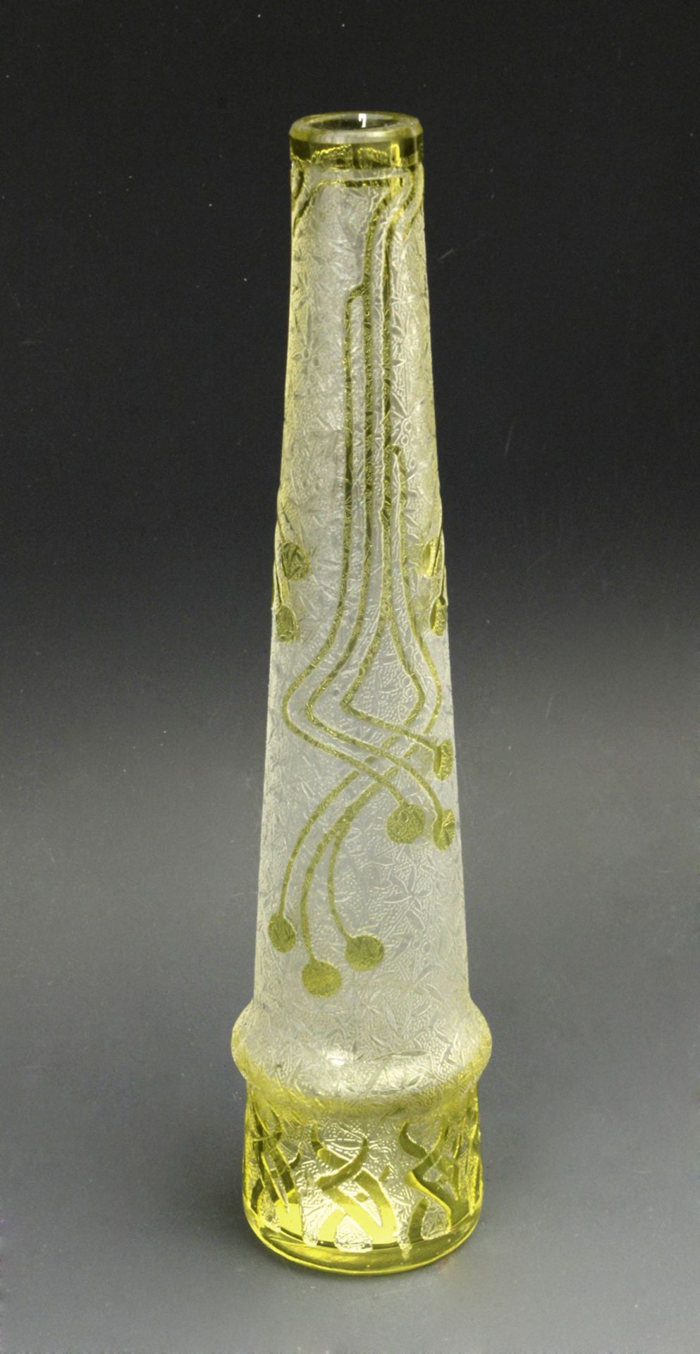 Carved glass French flower vase circa 1900