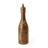 A 19th century French bottle in marquetry of straw