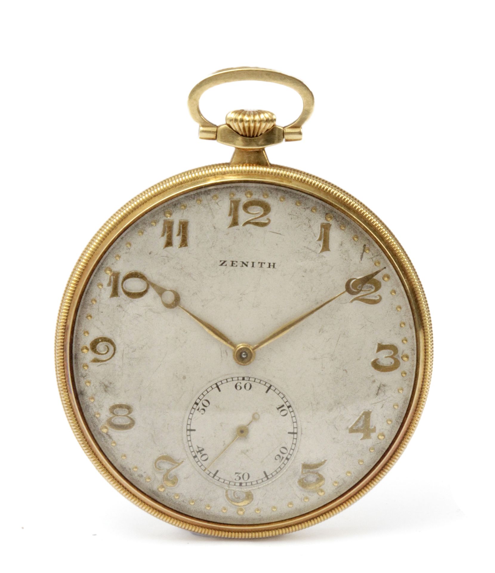 Zenith. An 18 ct. yellow gold open face pocket watch circa 1950