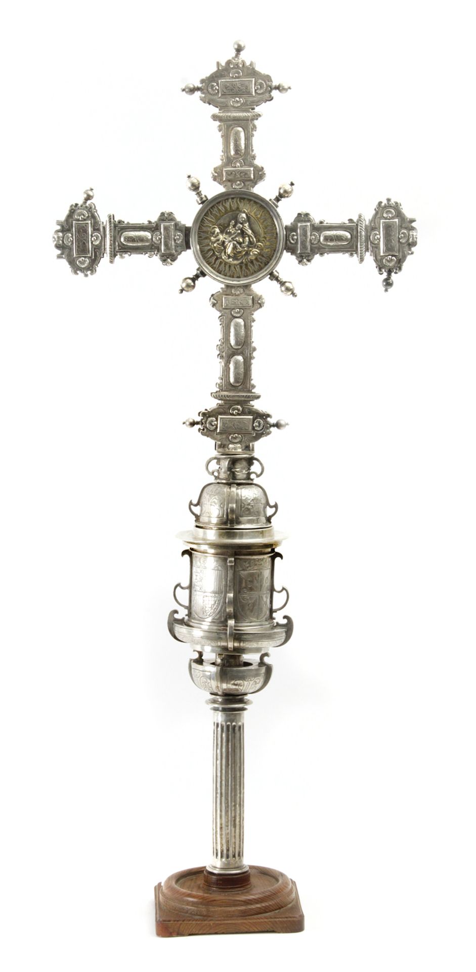17th century Castilian processional cross in silver