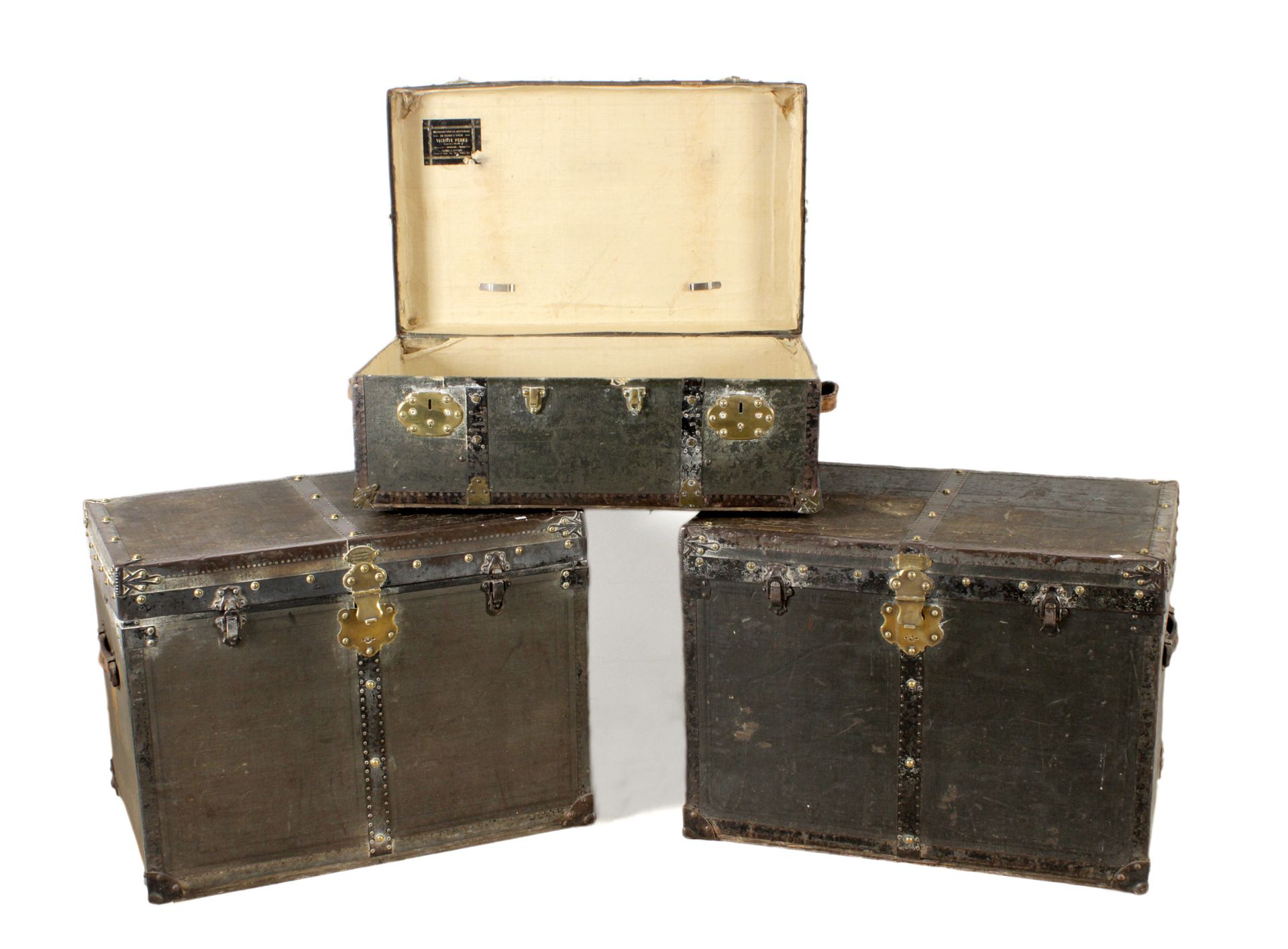 Three early 20th century traveling trunks