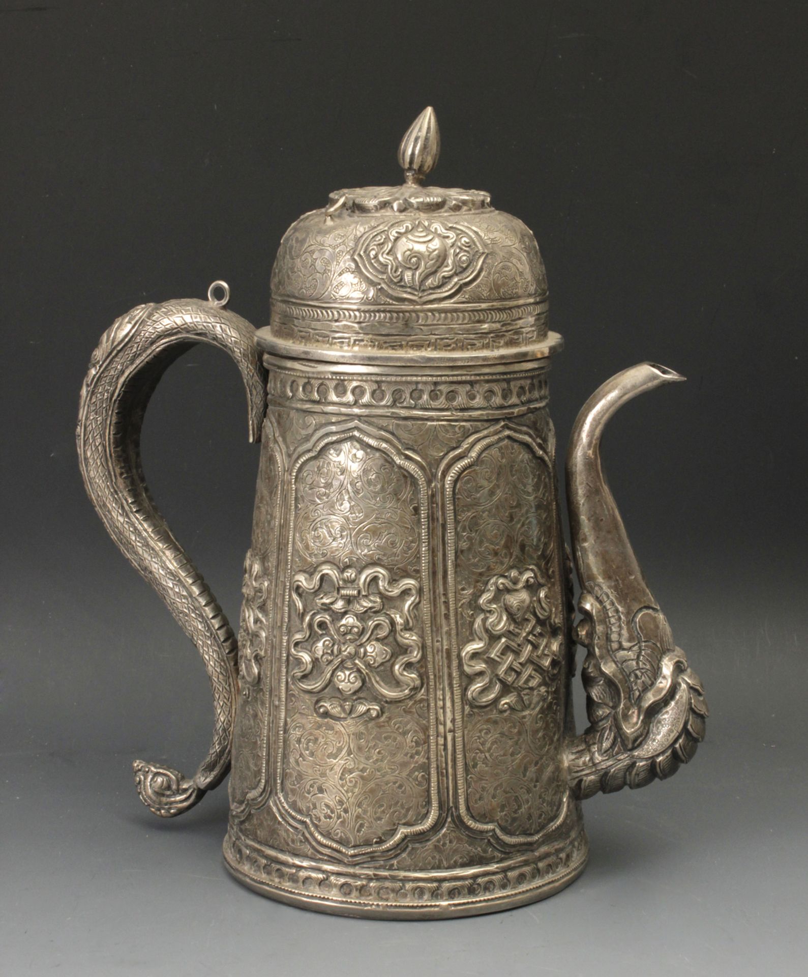 Later 19th century silver teapot from Kutch, India