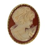 A 20th century cameo pendant-brooch with a gold mount