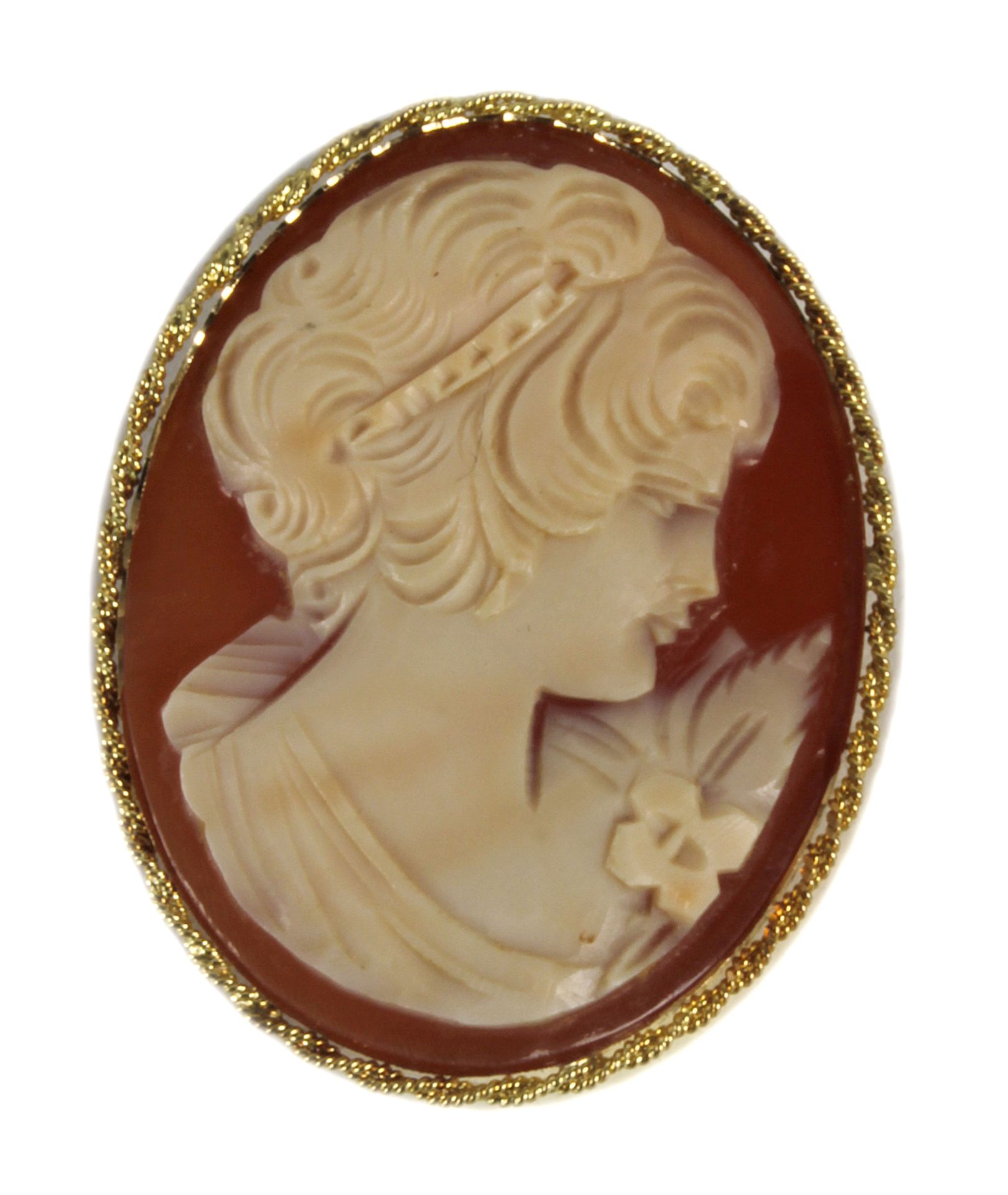 A 20th century cameo pendant-brooch with a gold mount