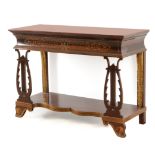 A 19th century Spanish Elizabethan period mahogany console table