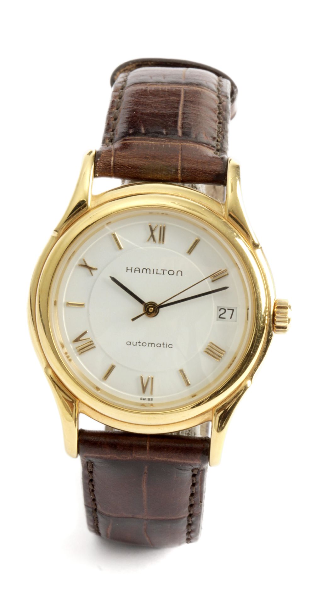 Hamilton automatic wristwatch for gentlemen with a gold plated case