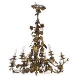 French style bronze and brass chandelier circa 1900