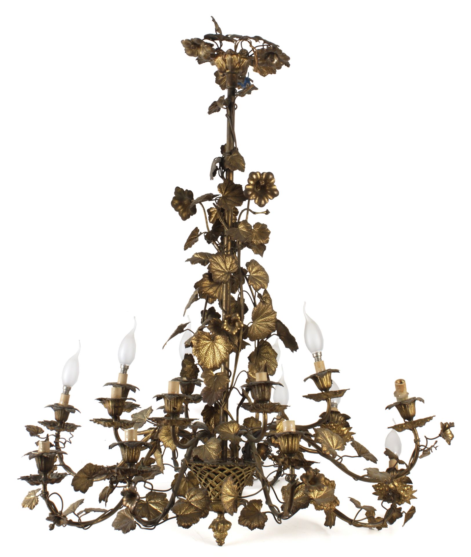 French style bronze and brass chandelier circa 1900