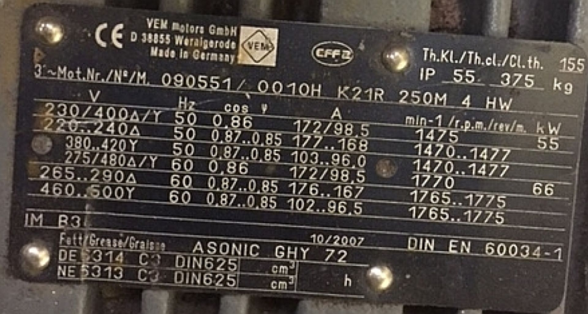 VEM 259M4HW Electric Motor - Image 2 of 3