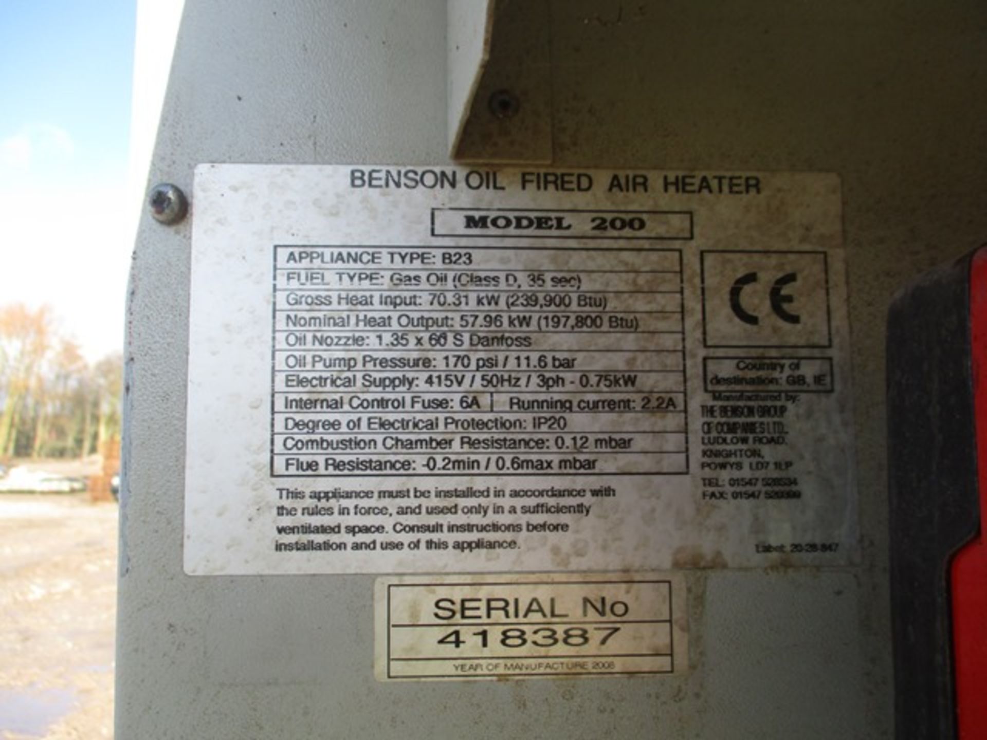 Benson 200 Space Heater - Image 2 of 3
