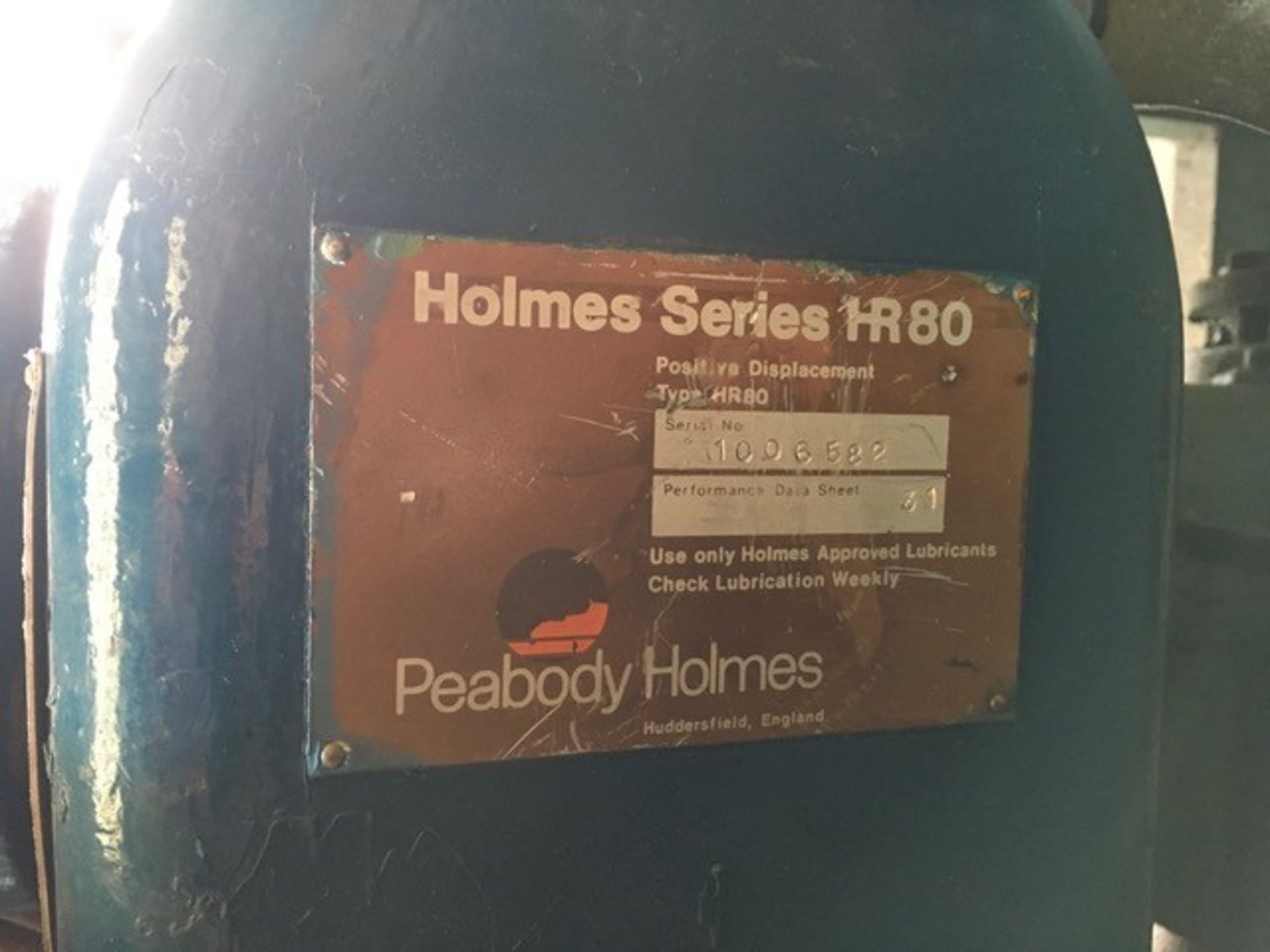 Peabody Holmes HR80 Displacement Blower - Image 5 of 6