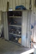Double Door Steel Cabinet & Contents, including mainly milling machine and lathe tooling