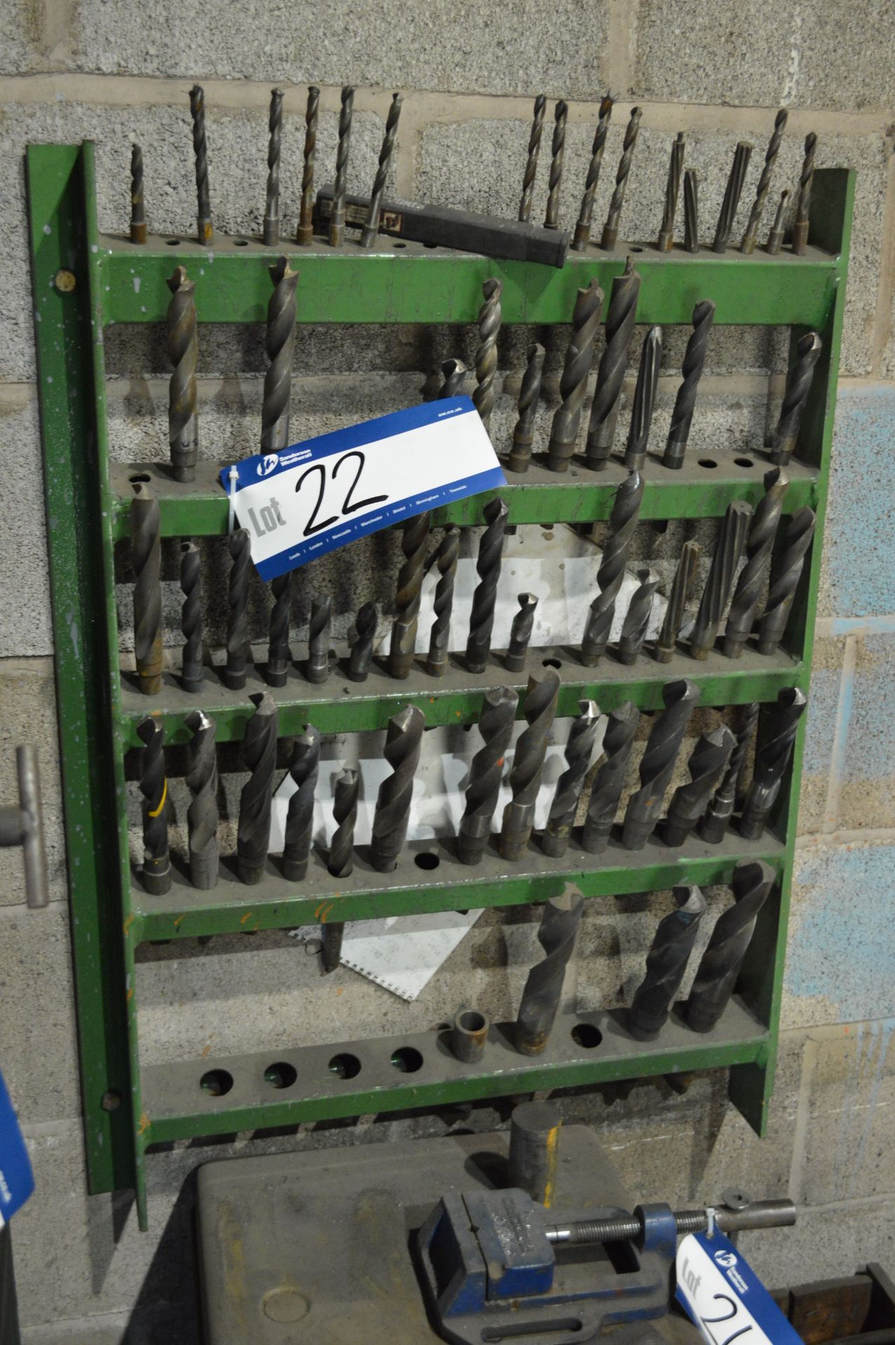 Wall Mounted Drill Rack, with residual MT shank drills - Image 2 of 2