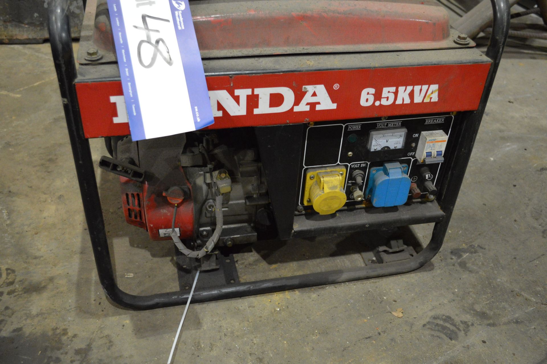 Honda 6.5kVA Petrol Generator, with GX270 6.5 engine, 115 and 230v AC outlets - Image 3 of 3