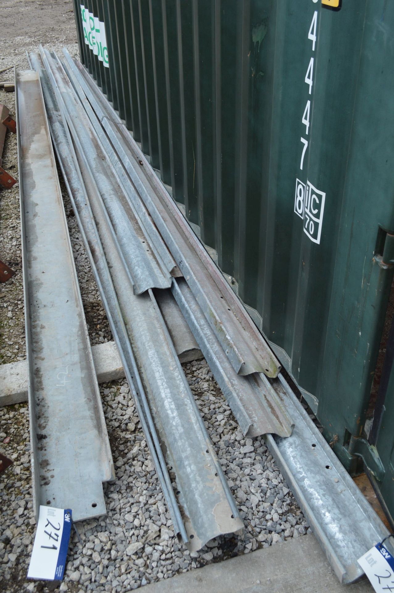 Galvanised Steel Section, set out in one stack, approx. 5.7m long