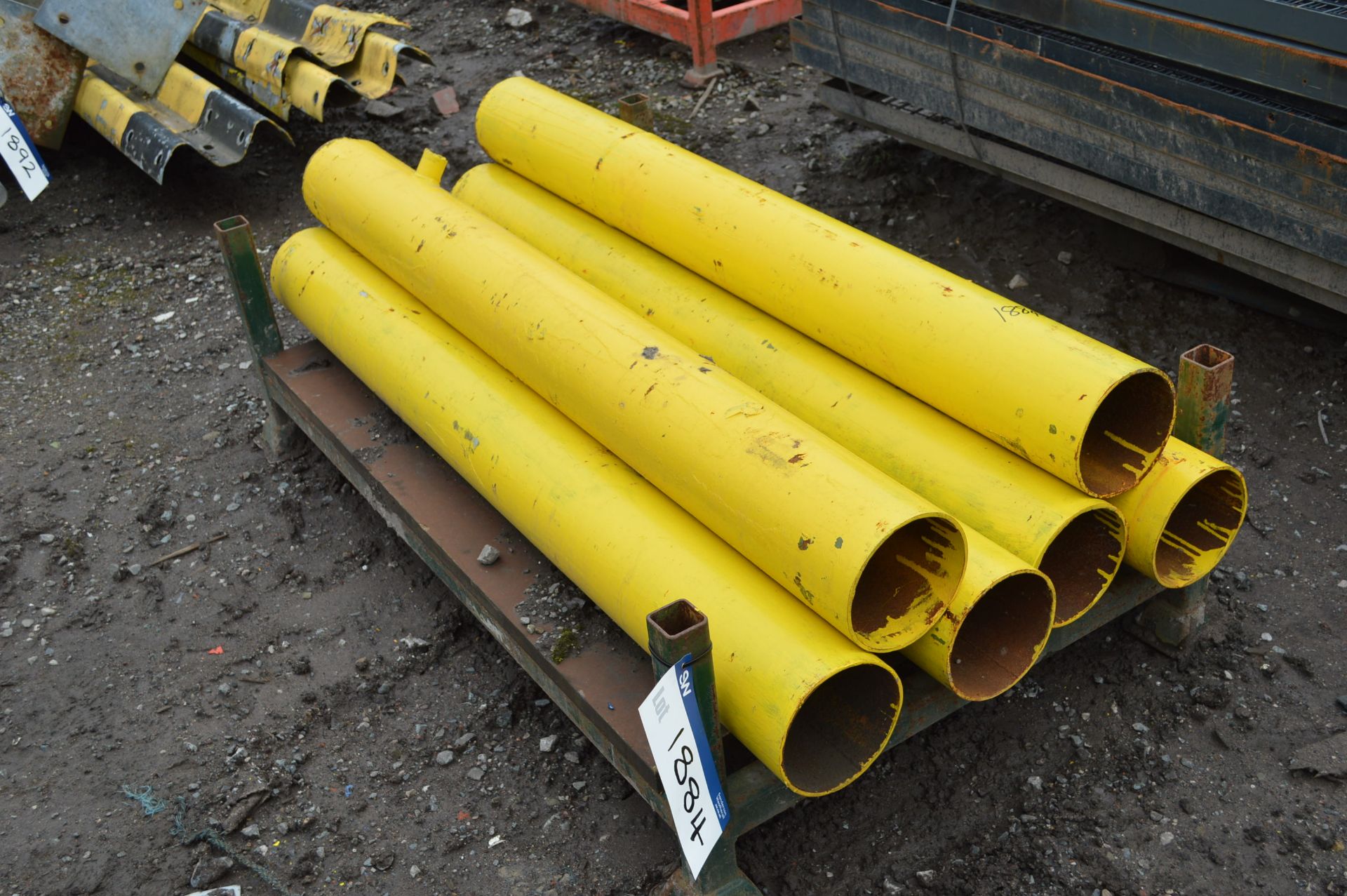 Six Steel Pipes, each approx. 160mm dia. X 1.5m long (not including post pallet)