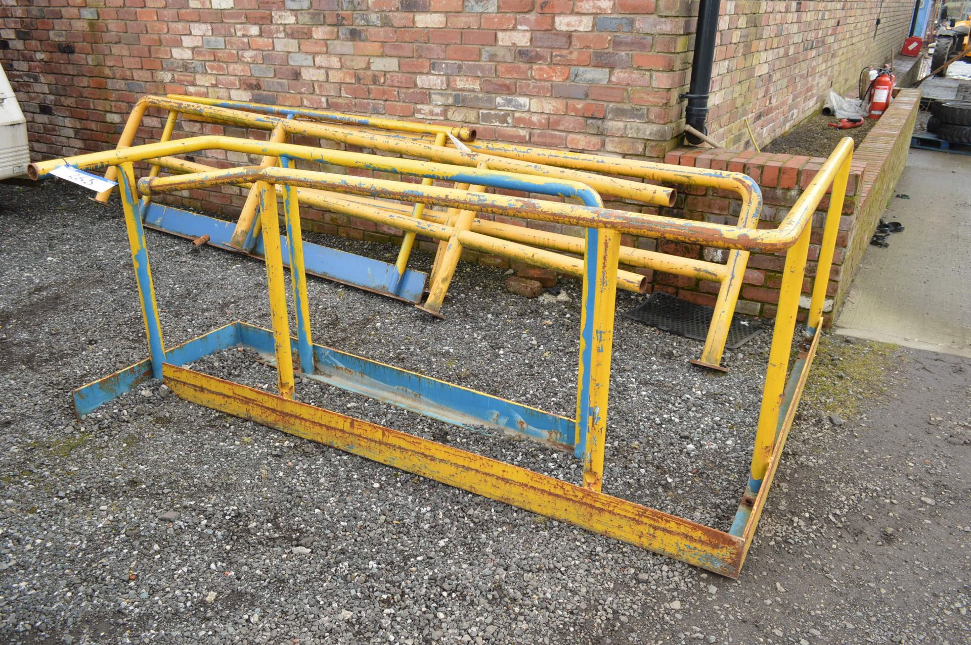 Two L-shaped Tubular Steel Barriers