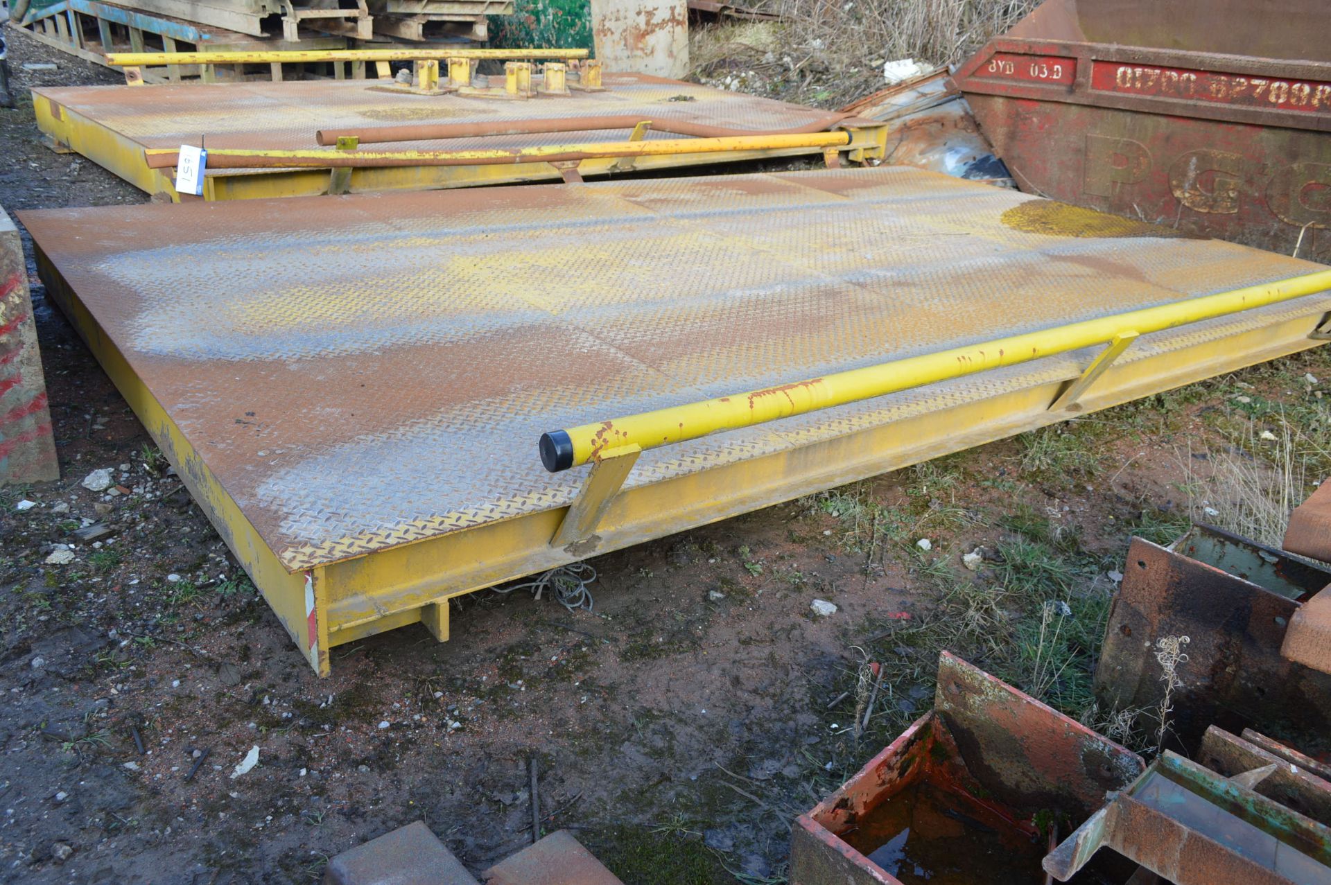 TWO SECTION ROAD VEHICLE WEIGHBRIDGE, each section approx. 5m x 3m, with equipment as set out - Image 6 of 8