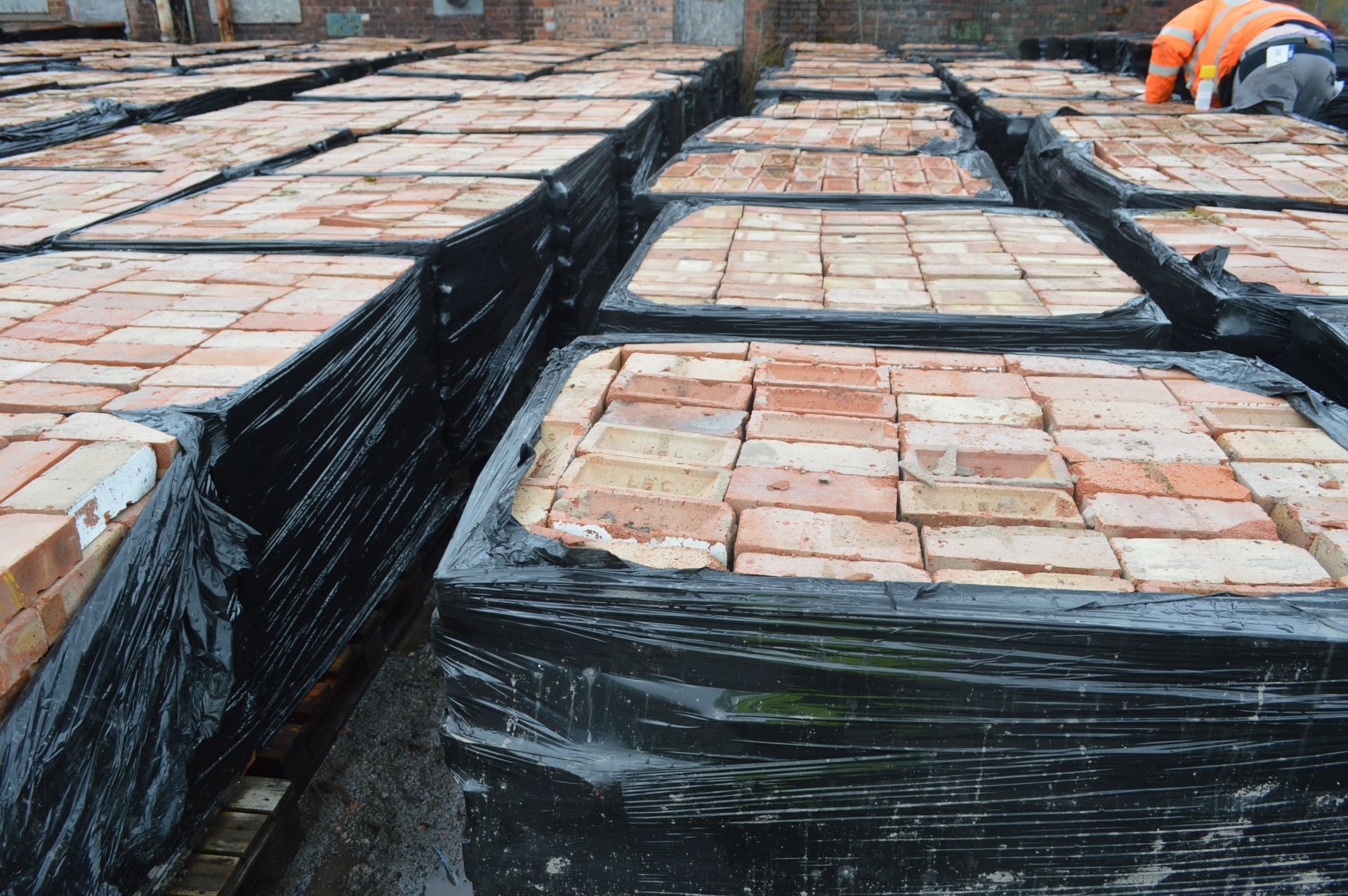 Bricks, on six pallets