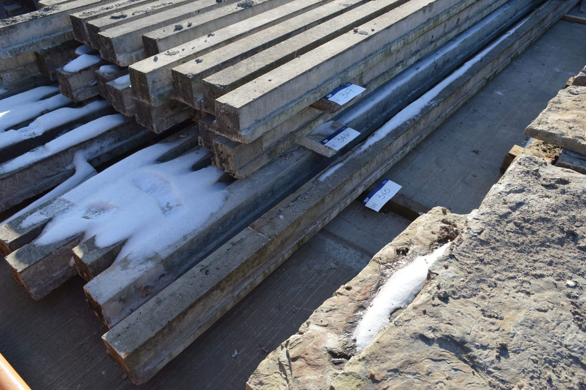 Ten Reinforced Concrete Floor Beams, mainly approx. 6m long