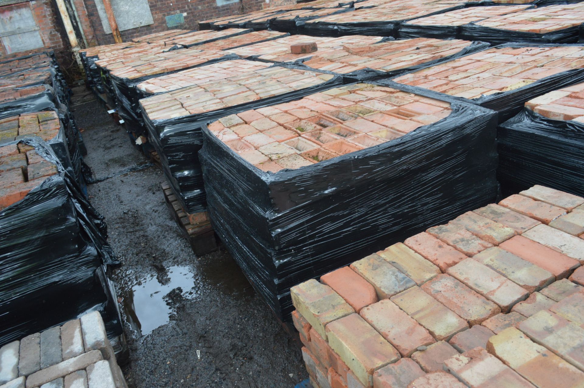 Bricks, on five pallets