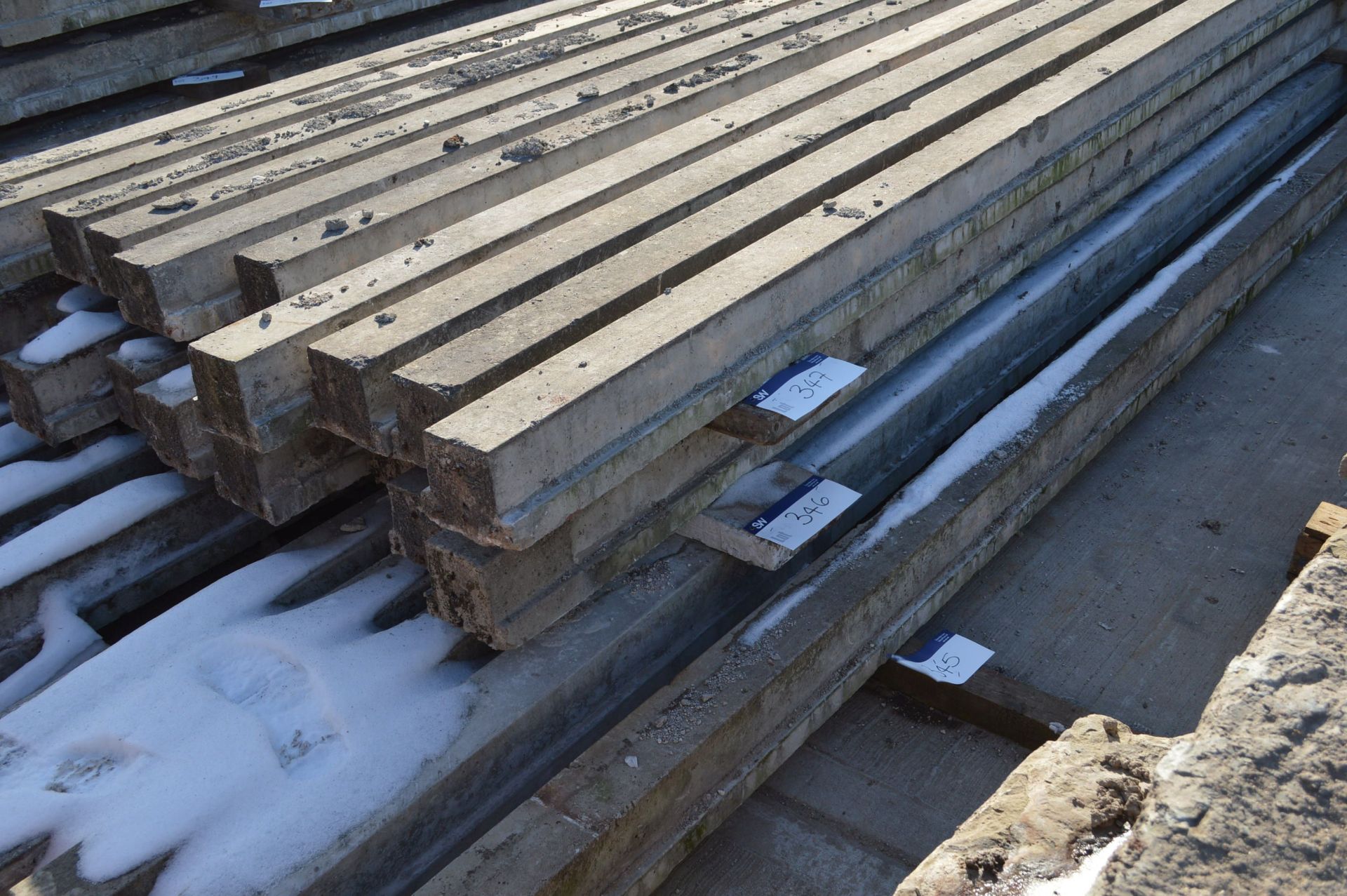 Ten Reinforced Concrete Floor Beams, mainly approx. 4.5m long