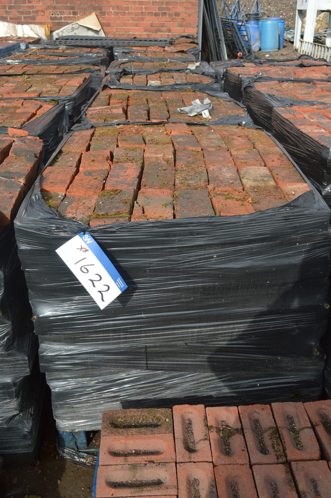 Bricks, on eight pallets