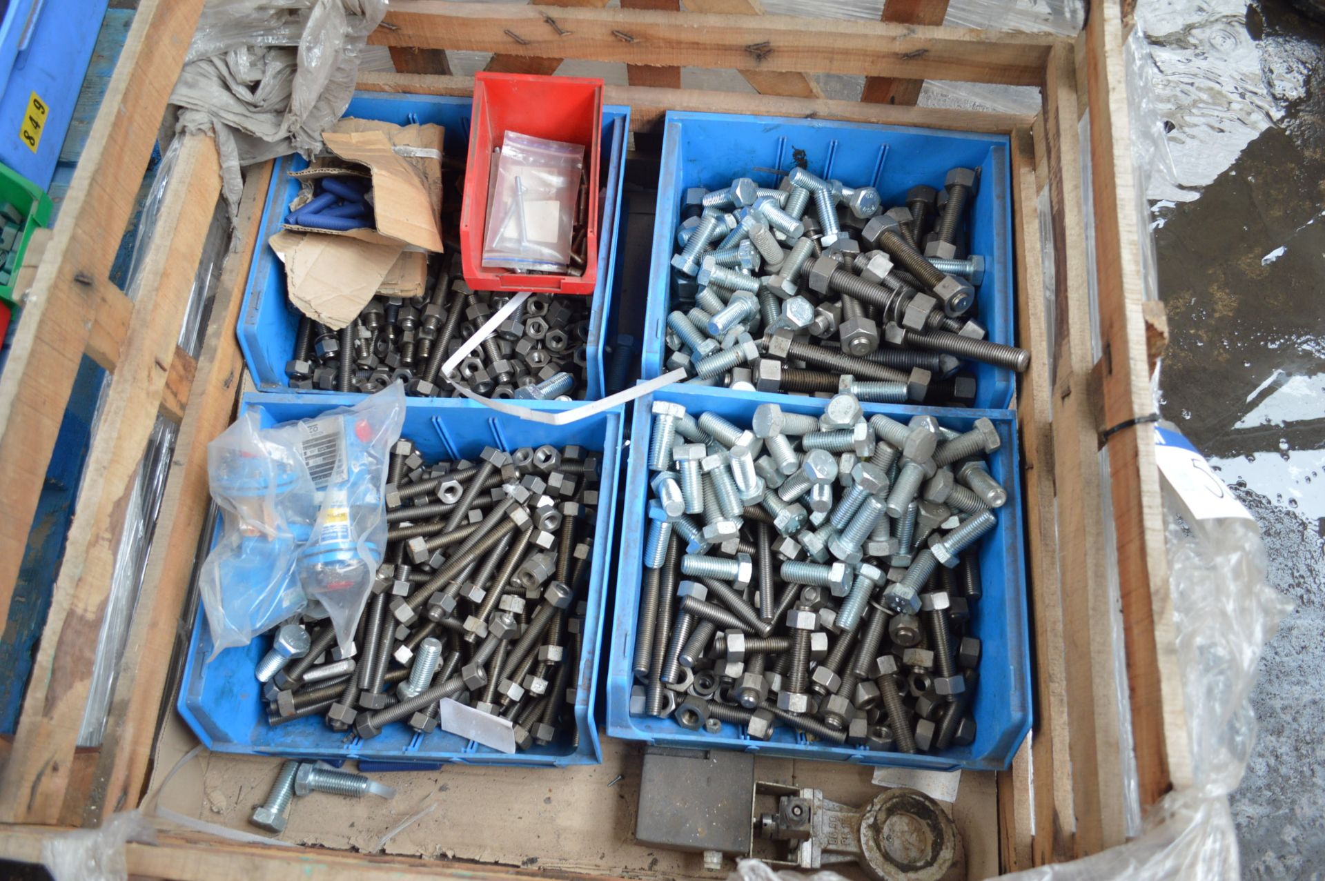 Assorted Fasteners, in plastic boxes in timber crate - Image 2 of 2