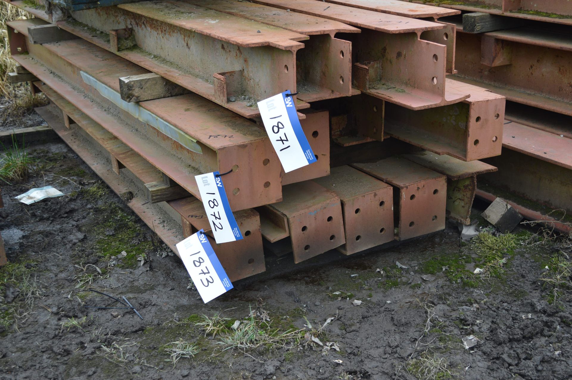 Five Steel RSJ’s, each approx. 200mm x 200mm x 3m long