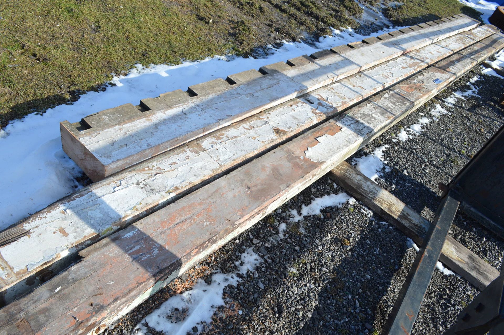Three Timber Beams, as set out, minimum length 8.8m long