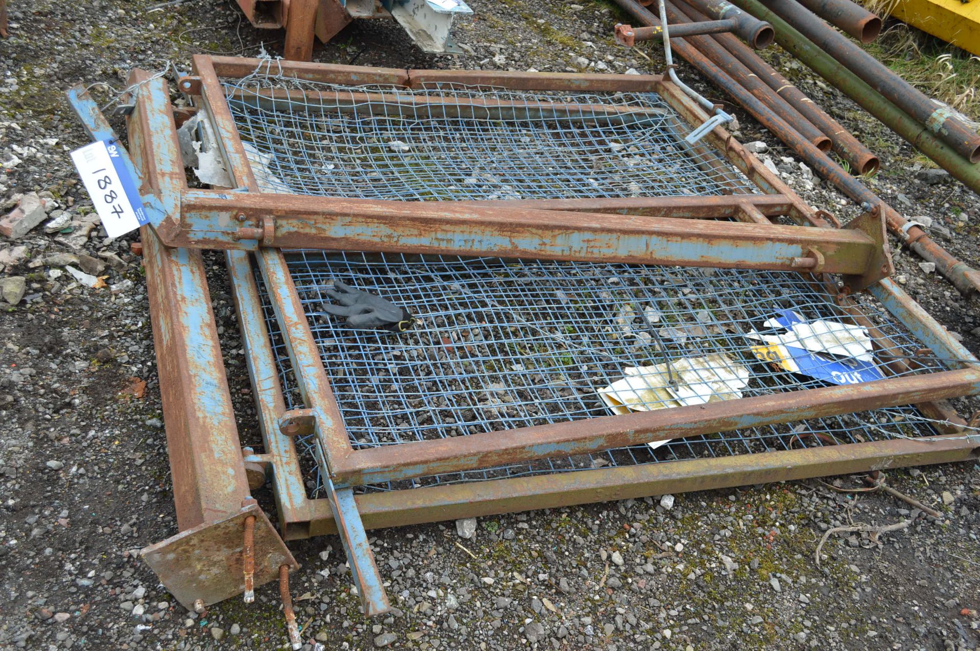 One Pair of Steel Framed Gates, each approx. 1.7m x 1.75m high, with two posts