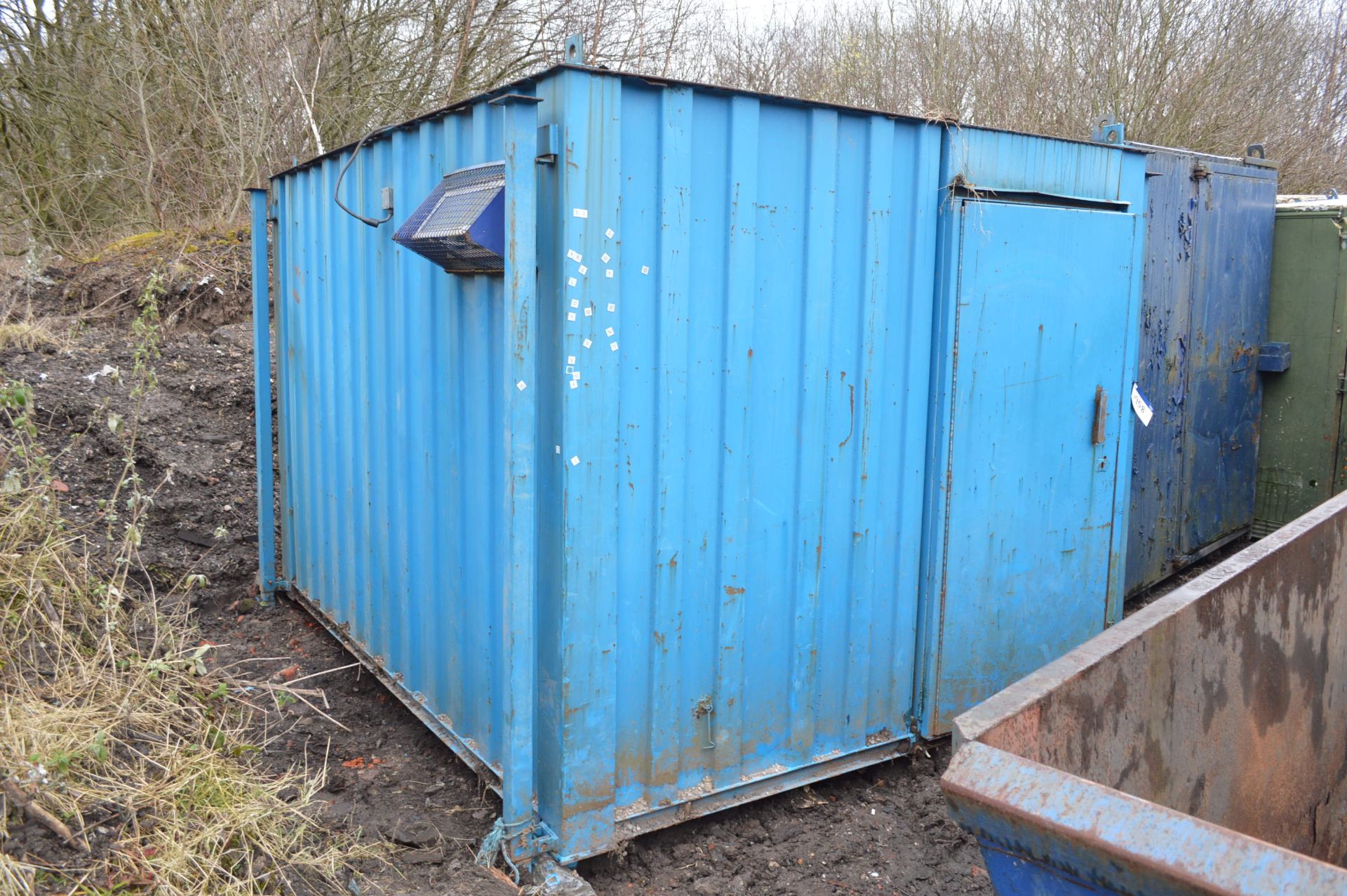 Containerised Steel Toilet Block, approx. 3.7m x 2.6m x 2.3m high