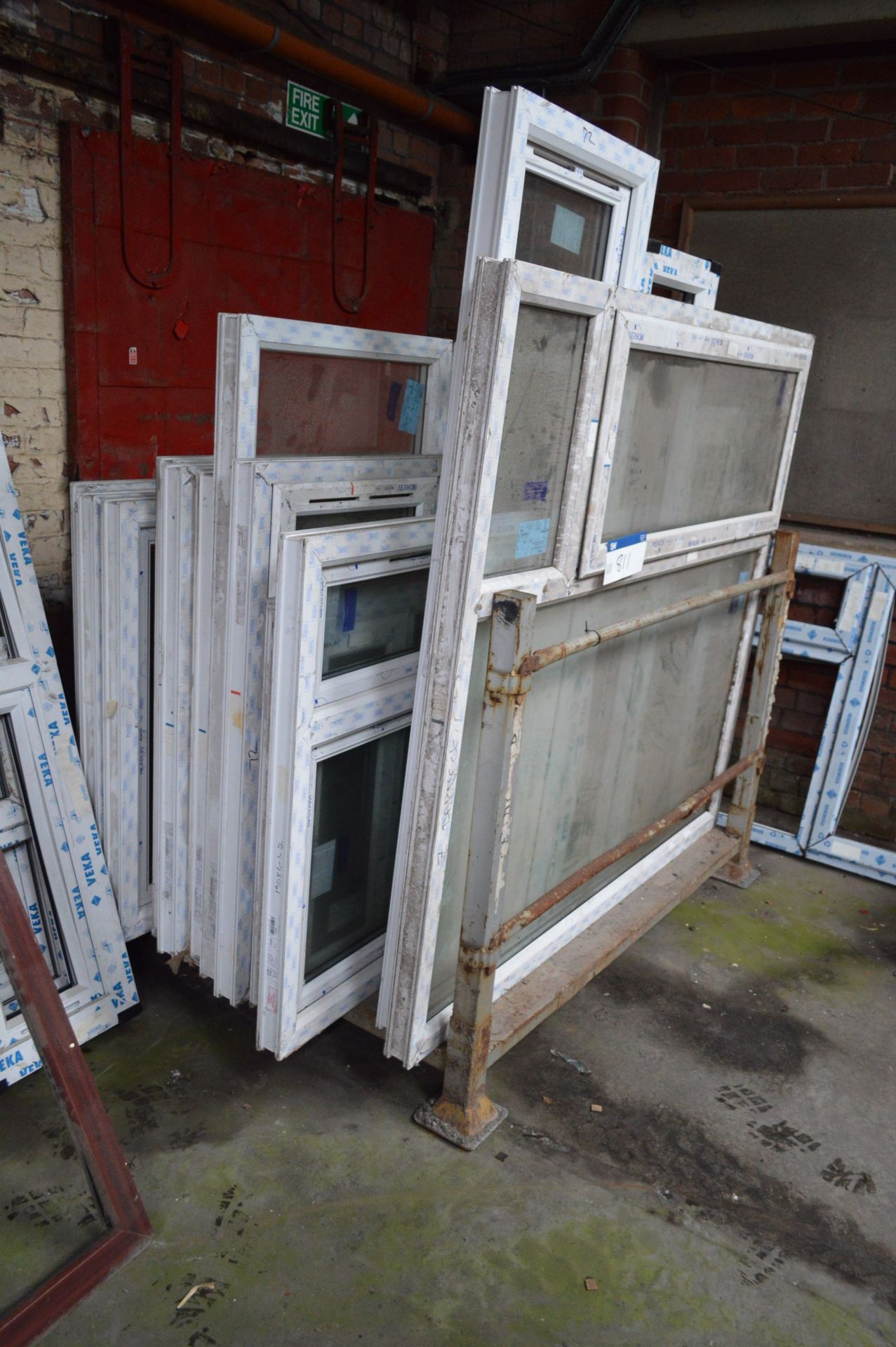 Assorted Plastic Window Frames, in post pallet, some glazed/ part glazed (not including post