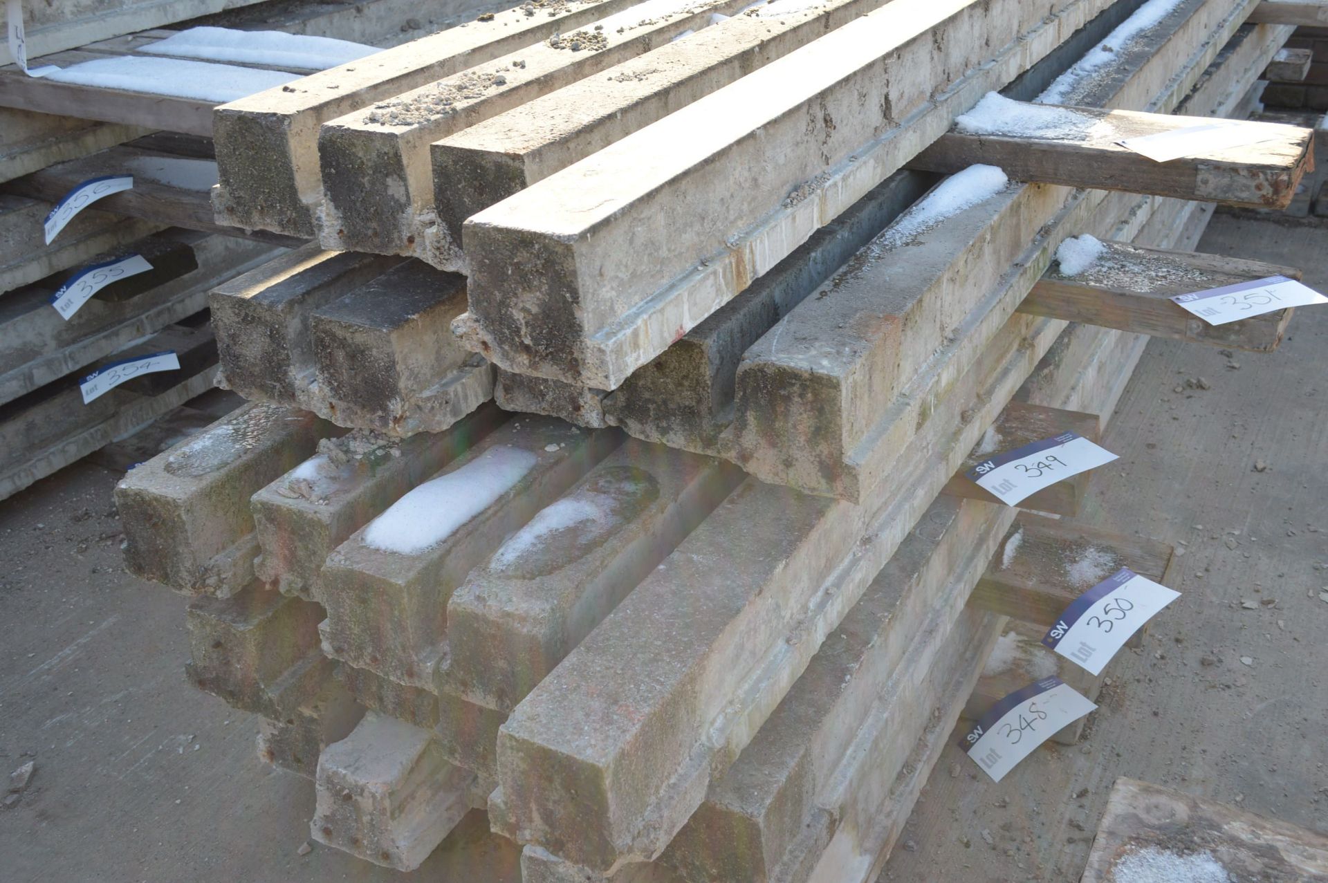 Five Reinforced Concrete Floor Beams, mainly approx. 4.5m long