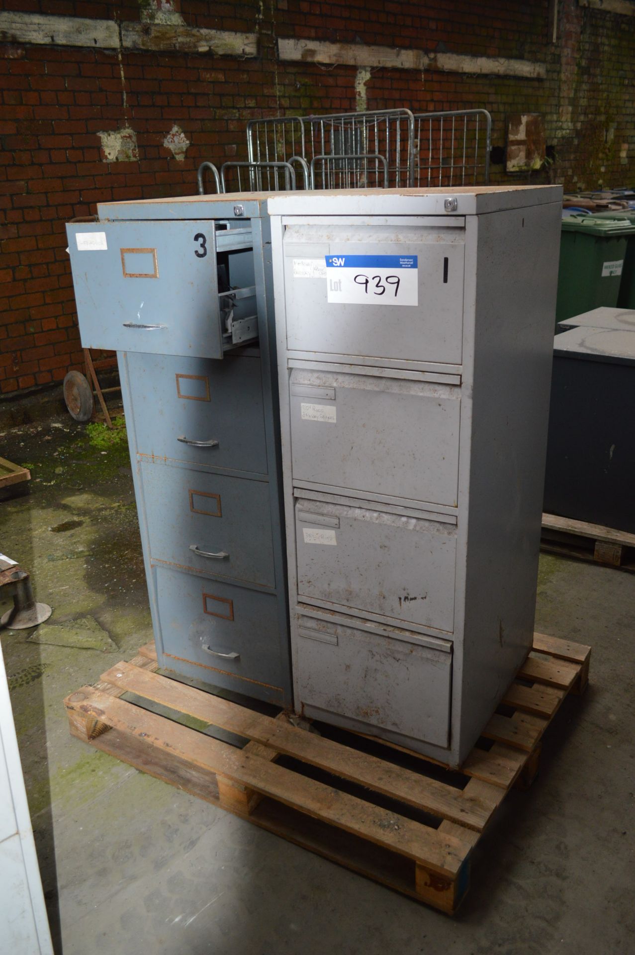 Two Steel Four Drawer Filing Cabinets