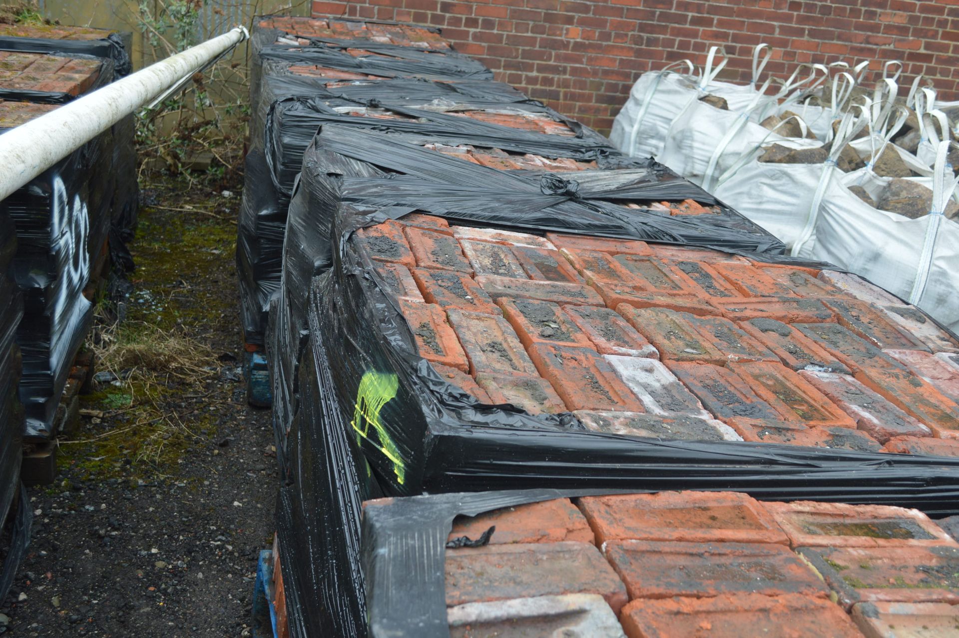 Bricks, on six pallets