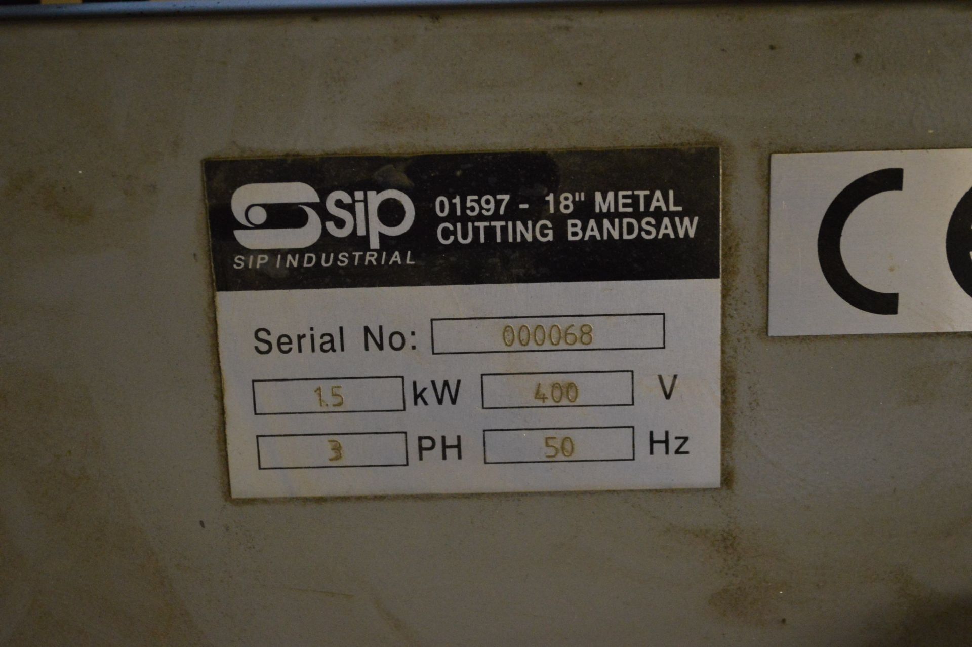 SIP 01597 18in Horizontal Metal Cutting Bandsaw, s - Image 8 of 10