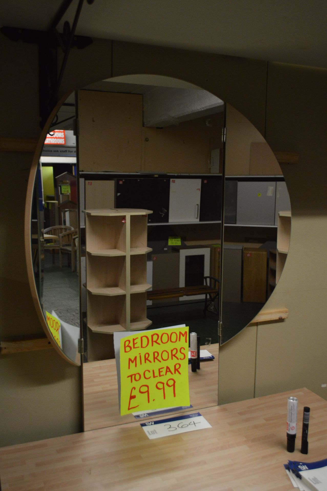 Hinged Three Section Bedroom Mirror