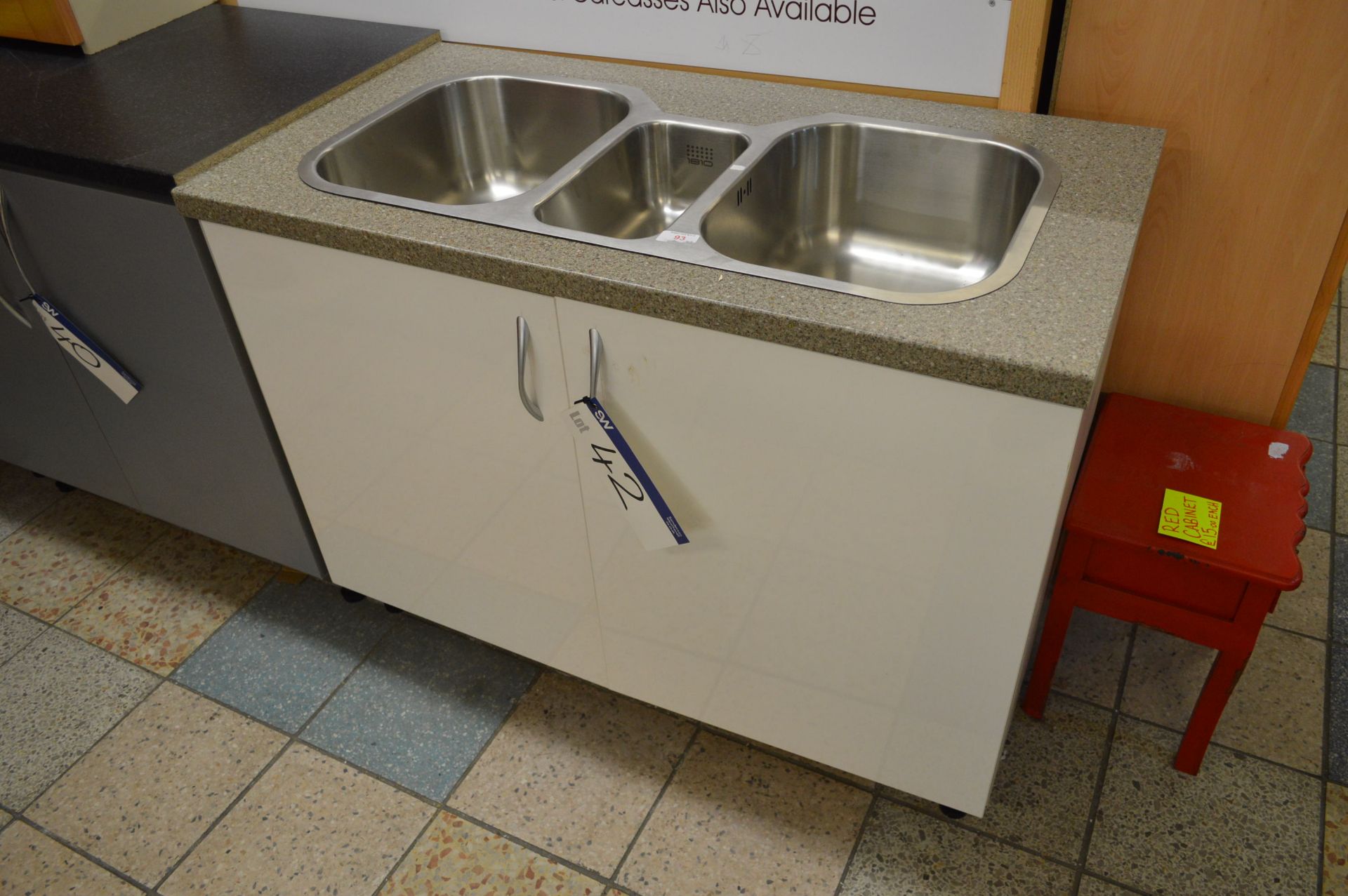 Sink Unit, with sink and worktop, approx. 1.16m wi