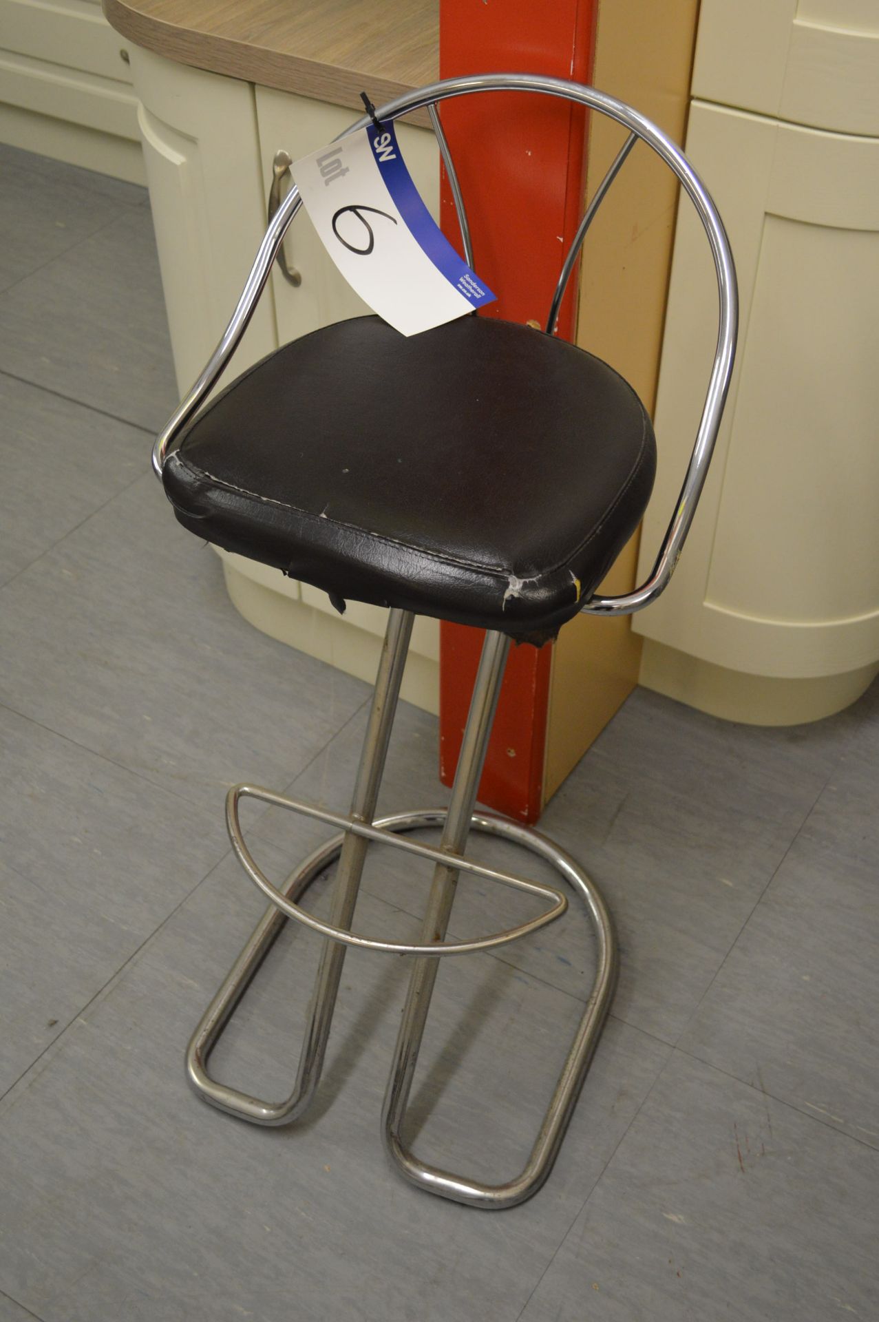 Chrome Tubular Steel Framed Bar Stool