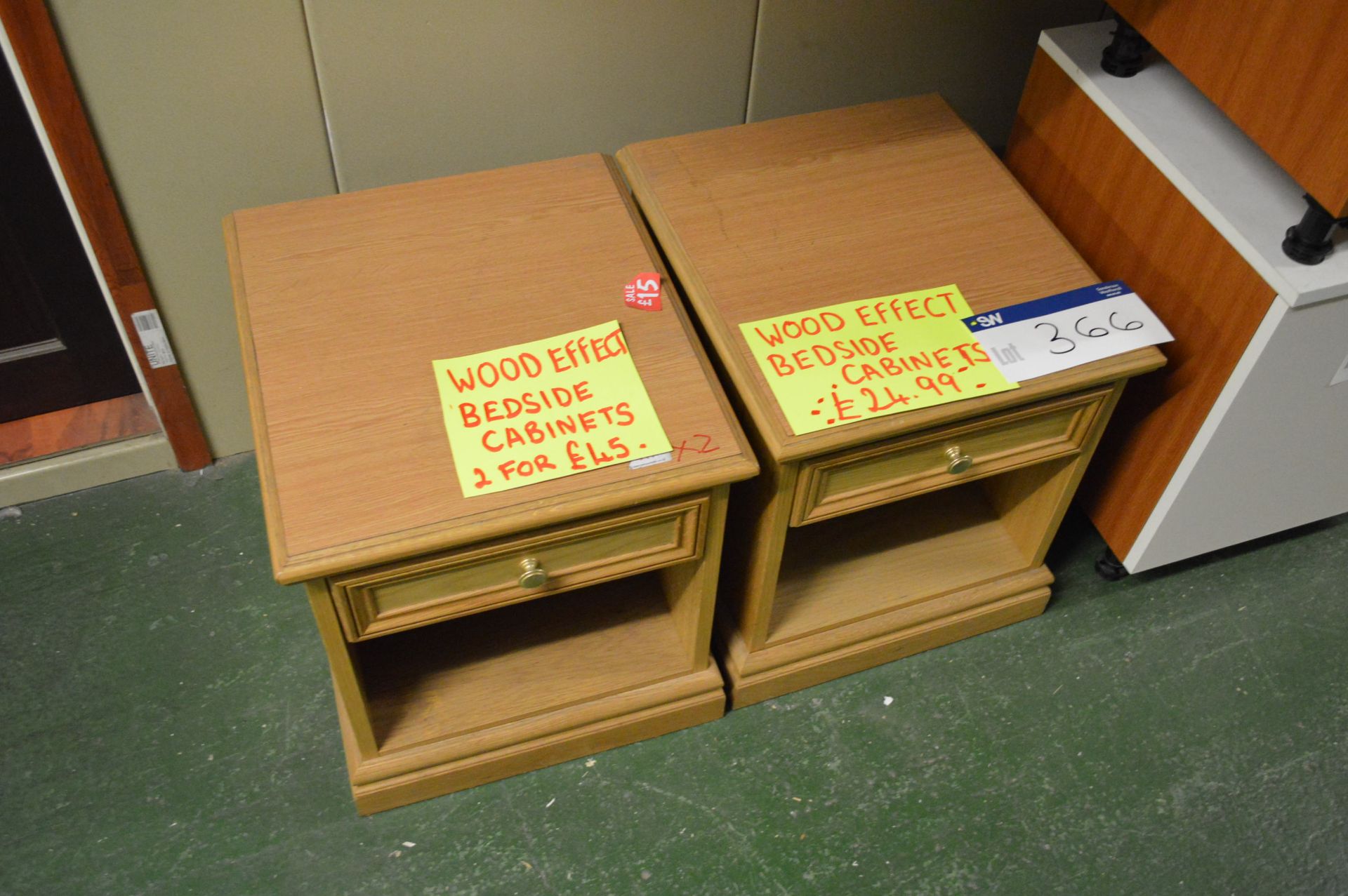 One Pair of Wood Effect Bedside Cabinets