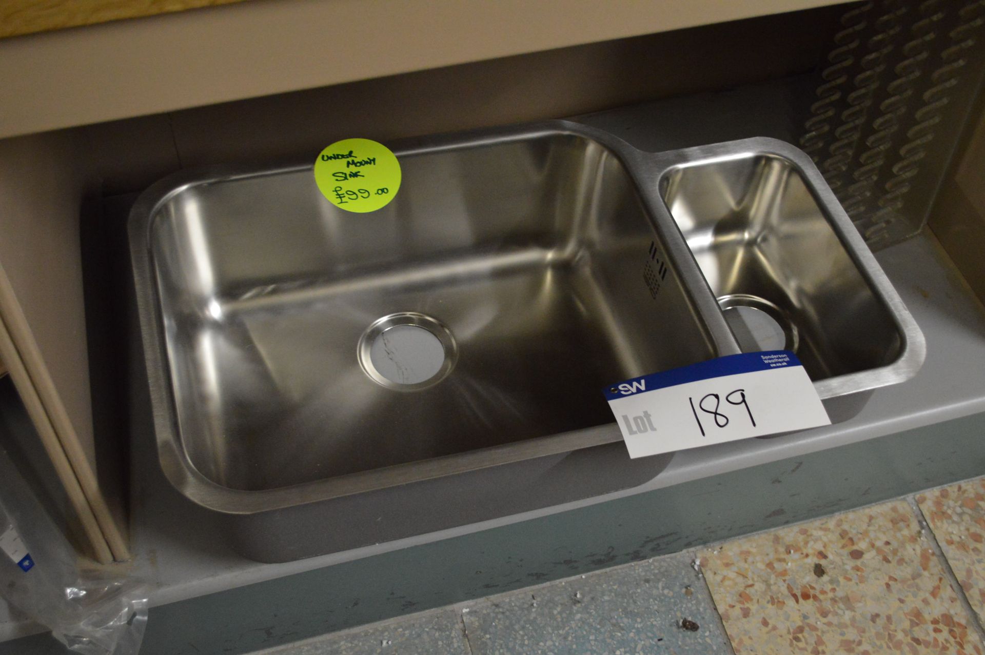 Stainless Steel Under Mount Sink, approx. 750mm wi